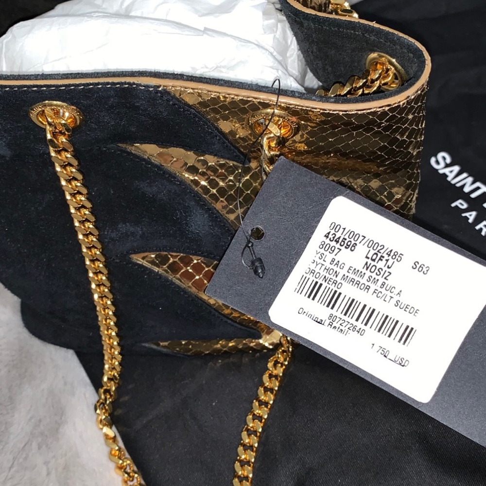 SOLD Saint Laurent Python Suede Bucket Bag - Picture 3 of 8